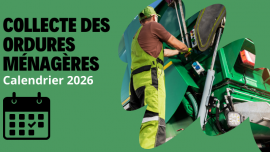 Calendrier de la collecte des ordures ménagères 2026
